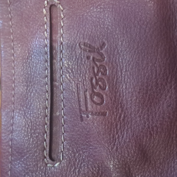 Fossil Purple Leather Shoulder Bag - Picture 5 of 11